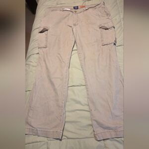 St Johns Bay Cargo Pants Mens 42x32 Khaki Comfort Stretch Performance Casual
